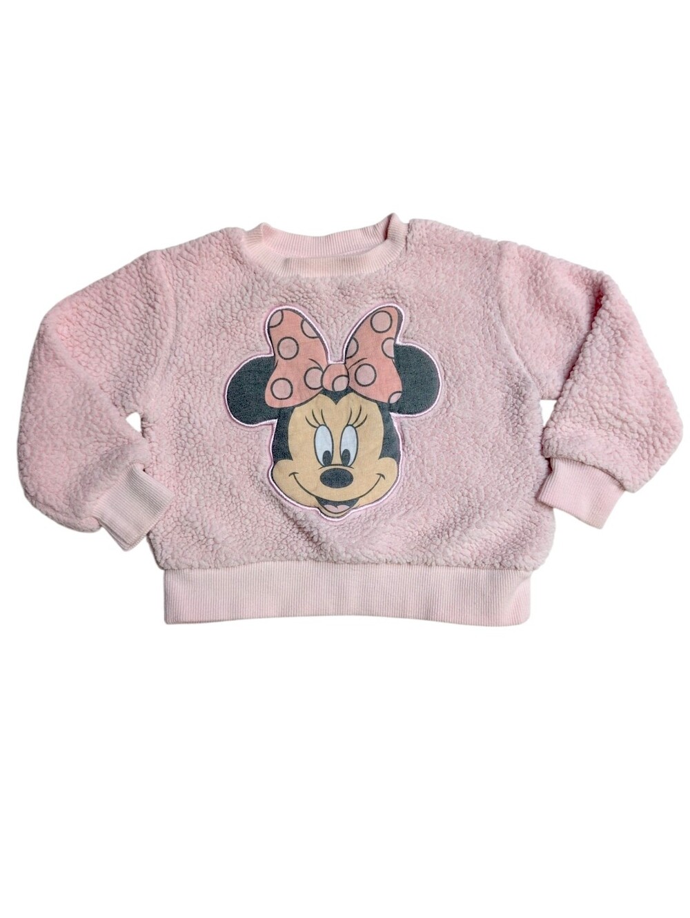 🍁2/$7🍁DISNEY Minnie Mouse Baby Pink Plush Sweatshirt
